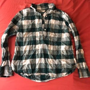 Green / white check checkered plaid Jcrew shirt Xl